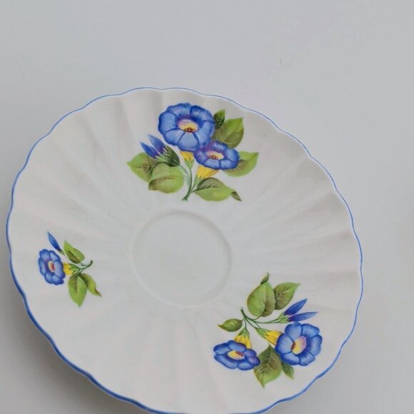 Vintage Shelley Morning Glory Fine Bone China Tea Cup & Saucer Set Ludlow Shape - Picture 8 of 10